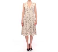 Andrea Incontri White Printed Shift V-neck Sheath Dress - IT42|M