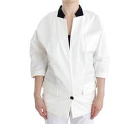 Andrea Pompilio White Cotton Blend Oversized Blazer Jacket - IT40|S