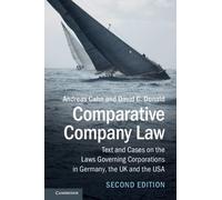 Andreas Cahn David C. Donald Comparative Company Law (Tascabile)