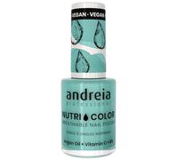 Andreia NutriColor - Smalto professionale traspirante per unghie, vegan e cruelty-free, per nail art fai da te, con finitura lucida a lunga durata, NC33, turchese chiaro, 10,5 ml