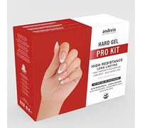 Andreia Professional Kit Gel Duro per Unghie PRO - Gel Duro Trasparente, French Builder White, Primer Ultrabondo, Top Coat, Extra Glow, Prep Clean Cleanser, Lime lavabile, Asciugamano e Pennello