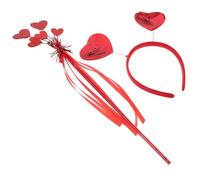 ANDRESLAD 1 Set insieme della fascia fasce per ricci fasce per donne glitter Titolari fascia per party fascia a cuore per la festa fascia a forma di cuore plastica rosso