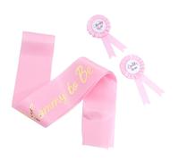 ANDRESLAD 1 Set set di cinture di maternità Neonato kit decorazioni giocattoli accessori shower party distintivo per shower per papà spilla per shower Raso rosa