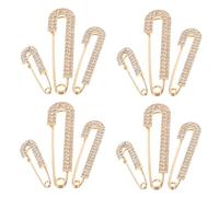 ANDRESLAD 12 Spille di Sicurezza Strass Dorati Fermagli per Maglioni e Sciarpe da Donna Spilla a Spillo Decorativa per Abiti e Cappelli Accessorio Moda per Modellare la Vita Set da 12