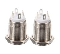 ANDRESLAD 2 pezzi Pulsante LED con Pulsante Auto-reset Metallico Compatibile Maggior Parte dei Campanelli Facile Installazione Illuminazione Bianca per Uso Esterno Notturno