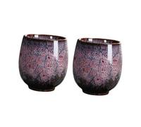 ANDRESLAD 2 pezzi Tazze da Tè Kung Fu in Ceramica Piccole Tazze da Ufficio Senza Manico Design Unico e Liscio per Uso Quotidiano e Degustazione