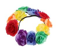 ANDRESLAD 2 Pz Cerchietto con rose colorate fascia di fiori cerchio per floreale fasce pieghevoli fascia rosa fasce del festival arredamento del copricapo Fibra chimica di poliestere