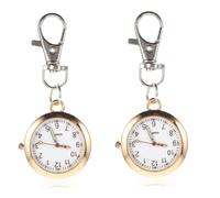 ANDRESLAD 2 Pz orologio da infermiere portatile borse bell Durevole strenna orologi per ragazze orologi per bambini portachiavi dello zaino orologio con portachiavi Lega di zinco Golden