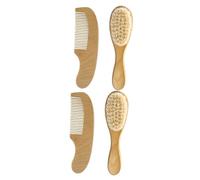 ANDRESLAD 2 Set set di pennelli in lana pettine per bambini vestito infantile spazzola di lana infantile doccia neonati pettine di legno per bambini spazzola di lana per bambini lana vergine