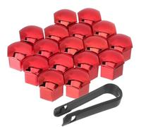 ANDRESLAD 20 Pezzi Copri Dado Ruota Rosso Cromato con Strumento Rimozione Protezione Antiruggine e Polvere per Bulloni Auto e Camion Accessori per Dado Solido e Facile da Installare