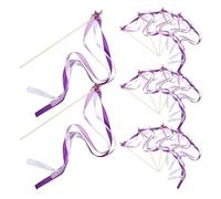 ANDRESLAD 24 pezzi Bacchette Principessa con Nastro e Campanellini Bacchette Magiche Stella per Matrimoni e Feste Bambine Decorazioni Colorate e Interattive per Party e Cerimonie