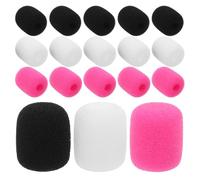 ANDRESLAD 24 Pezzi Copertura in Spugna per Microfono per Cuffia Mini Antivento, Parabrezza Lavalier Compatto e Leggero per Conferenze e Interviste, Protezione Microfono da Viaggio