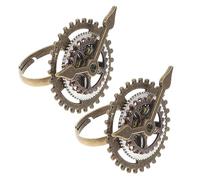 ANDRESLAD 2pezzi Anello Retro Lega Con Design Creativo Forma Di Ingranaggio Anello Punk Femminile Stile Steampunk Per Occasioni Speciali