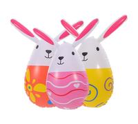 ANDRESLAD 3 Pezzi Decorazioni Pasquali Gonfiabili da Esterno Coniglietti e Uova di Pasqua in PVC Resistente Richiudibili e Riutilizzabili per Feste di Primavera e Tavola Festiva