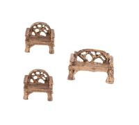 ANDRESLAD 3 Pezzi Mini Sedie in Panca e Poltrona Miniature per Decorazione Micro Paesaggio Giardino e Bonsai Miniatura Realistico per Esterni e Interni