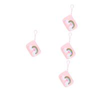 ANDRESLAD 4 Pz portafoglio ragazza adorn chiavi the key gabs portafogli portamonete borsette per bambine 2 ai 4 anni portafogli in peluche cambia Borsa ragazze portafogli tessuto rosa