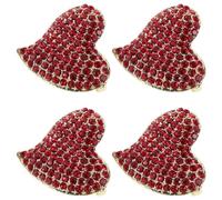 ANDRESLAD 4 Spille Spilla a Forma di Cuore Strass Rossa per Donne e Ragazze Spilla d'Amore Elegante per Feste Matrimonio Festa degli Innamorati e Regalo Festa della Mamma