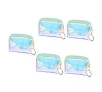 ANDRESLAD 5 Pz caso chiave cambiare portafogli per le donne mini portamonete piccolo portamonete femminucce ragazze femi pochette trucchi piccolo astuccio con cerniera cambia portafoglio pvc