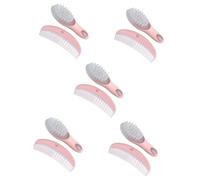 ANDRESLAD 5 Set pettine per bambini pettine neonata spazzola per morbida per bambini spazzola per da bambina massaggiatore kit pettine per bambino pettine infantile rosa