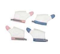 ANDRESLAD 6 Paia guanti anti-mangiare tappo guanti neonato senza guanti gommosi kit manicure bavaglini ciuccio guanti da dito per neonati guanti protettivi per bambini nylon bianca
