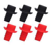 ANDRESLAD 6 pezzi Tappi in Silicone per Bottiglie di Vino Riutilizzabili e Lavabili Sigillo Ermetico per Bottiglie di Olio e Bevande Tappi Decorativi per Feste e Uso Quotidiano Colori Rosso