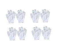 ANDRESLAD 8pezzi Guanti da Doccia per Ragazzo Ragazza Ragazza Guanti Esfolianti Asciugamano da Bagno Colorato Design Cinque Dita Bianco