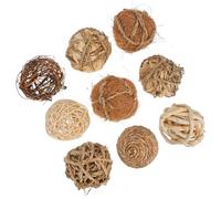 ANDRESLAD 9 Sfere Decorative in Rattan Assortite da 7 CM Riempitivi per Vasi e Centrotavola Rustici Accessori per Decorazioni Casa Giardino e Feste Autunnali