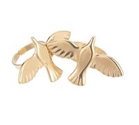 ANDRESLAD Anelli Aperti Vintage in Acciaio Inossidabile della Pace e Uccelli Volanti Set da 2 Pezzi Regolabili Gioielli per Donne Adatti per Uso Quotidiano e Occasioni Speciali