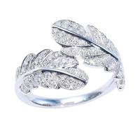 ANDRESLAD Anello Donna in Stile Piuma con Pietre Lucenti Design Sottile Elegante per Ragazze e Party Gioiello Chic e Confortevole per Ogni Occasione