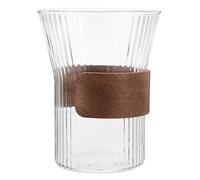 ANDRESLAD Bicchiere in Vetro Trasparente per Lavaggio e Spazzolino con Design Vita in Legno Porta Spazzolini Multifunzionale per Bagno e Uso Domestico Tazza Risciacquo Bocca Versatile e