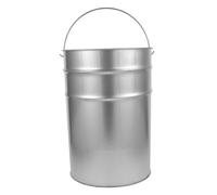 ANDRESLAD Bidone Della Spazzatura in Metallo Zincato, Contenitore Per Rifiuti Esterno Manico, Secchio Della Spazzatura Aperto Per Giardino e Cucina 22,3x32 Cm