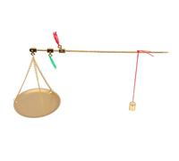 ANDRESLAD Bilancia per Medicina Tradizionale Cinese in Rame Piccolo Piastra Rotonda Bilancia Portatile da 100G Design Retrò e Confezione Custodia per Pesatura Accurata e Uso Domestico