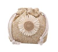 ANDRESLAD Borsa a Tracolla Da Donna a Forma Di Secchiello D’erba, Borsa Casual Estiva Capiente Motivo Floreale, Portatile Per Viaggi e Uso Quotidiano