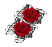 ANDRESLAD Bracciale Floreale Gotico Regolabile con Guanti in Pizzo Elasticizzati Neri Accessorio Elegante per Nozze Festa in Maschera e Serate Tema