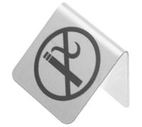 ANDRESLAD Cartello da Tavolo Doppia Faccia Vietato Fumare in Acciaio Inox Segnale Professionale No Smoking per Ristoranti Uffici Hotel Ospedali e Locali Design Elegante e Visibilità Totale