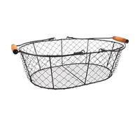 ANDRESLAD Cesto Porta Carbone in Ferro Battuto con Manici Secchio per Carbone per Stufa Interno ed Esterno Organizer Multifunzionale per Legna Frutta e Verdura da Cucina Design Aperto