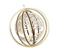 ANDRESLAD Ciondolo Decorativo in Scaglie di Legno Fiore della Vita Ornamento Geometrico Artistico per Parete Decorazione per Casa e Ufficio 1 Pezzo