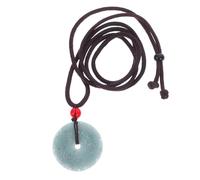 ANDRESLAD Collana con Ciondolo in Pietra Naturale Intagliata a Motivo Floreale Gioielli Etnici da Donna per Buona Fortuna e Ricchezza Ciondolo in Pietra Verde Liscio e Lucente Regalo per