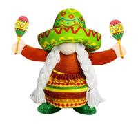 ANDRESLAD Decorazione Gnomi Estivi Messicani con Paglietta per Festa Hawaiiana Bambola Faceless in Materiale Durevole Addobbo da Tavolo Creativo per Casa e Party