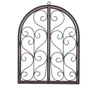 ANDRESLAD Decorazione Parete Esterno in Ferro Rustico Finestra Finta per Soggiorno e Giardino Cornice Forma di Arco Resistente alle Intemperie per Patio e Camera in Stile Country