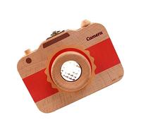 ANDRESLAD Elegante Scatola Per Denti in Legno Con Design A Telecamera Organizer Per Denti Scatola Portaoggetti Portatile Per Denti Salva La Memoria