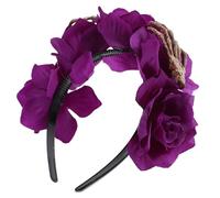 ANDRESLAD Fascia Per Con Artiglio Fantasma Rosa Fascia Per a Fiore Di Ghirlande Di Teschi Della Fascia Morta Copricapo D'osso Fascia Romanzo Viola,porpora Seta