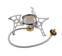 ANDRESLAD Fornello da Campeggio Antivento Compatto in Materiali Resistenti alle Alte Temperature Accensione a Pulsante Leggero e Pieghevole per Escursionismo Zaino in Spalla e Picnic