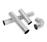 ANDRESLAD Kit Tubo per Riscaldamento a Pellet in Acciaio Inox 4 Pezzi con Gomito e Tubi Diritti 6Cm per Riscaldamento e Canna Fumaria Resistente al Calore per Fuochi a Legna e Campeggio