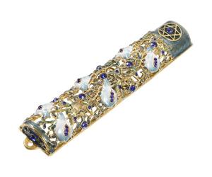 ANDRESLAD Mezuzah per Porta in Lega Robusta con Pergamena Benedetta Decorazione Ebraica per Ingresso e Casa Placca con Scrittura Sacra e Design Elaborato per Protezione Familiare