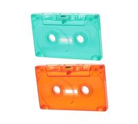 ANDRESLAD Musicassette Vuote Colorate 2 Pezzi Traslucide Verde e Rosso Cassette Audio Vuote per Registrazione e Decorazione Custodie Protettive Vintage per Feste e Collezione Musicale