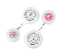 ANDRESLAD Orologio da Tasca Little Daisy a Forma di Margherita, Set 2 Pezzi Color Rosa e Viola, Orologio da Torace per Infermieri Design Decorativo e Pratico per Uso Ospedaliero e Quotidiano