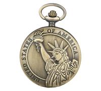 ANDRESLAD Orologio da Tasca Vintage Statua della Libertà in Stile Greco in Lega di Quarzo Design Cavo Squisito