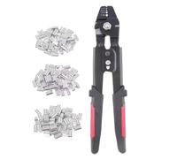 ANDRESLAD Pinza Crimpatrice per Funi in Acciaio con Manicotti in Alluminio Resistente alla Corrosione Manico Antiscivolo in PVC con Blocco di Sicurezza per Pesca e Cavi Fino