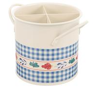 ANDRESLAD Porta Bacchette da Tavolo in Ferro Vintage 4 Scomparti, Organizer Utensili Cucina e Scolapiatti, Secchiello Portaposate per Casa, Ristorante e Hotel